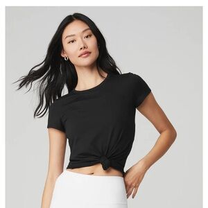 Alo Yoga Alosoft Finesse Tee Black Classic Super Soft